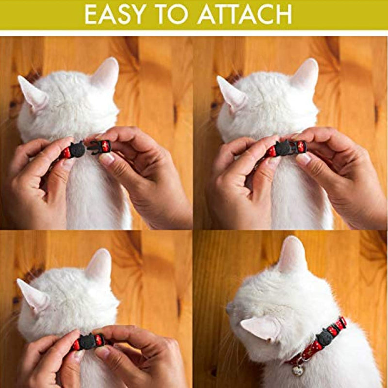 Adjustable Star & Moon Pattern Pet Collar with Bell - Breakaway Safety Feature for Cats and Dogs