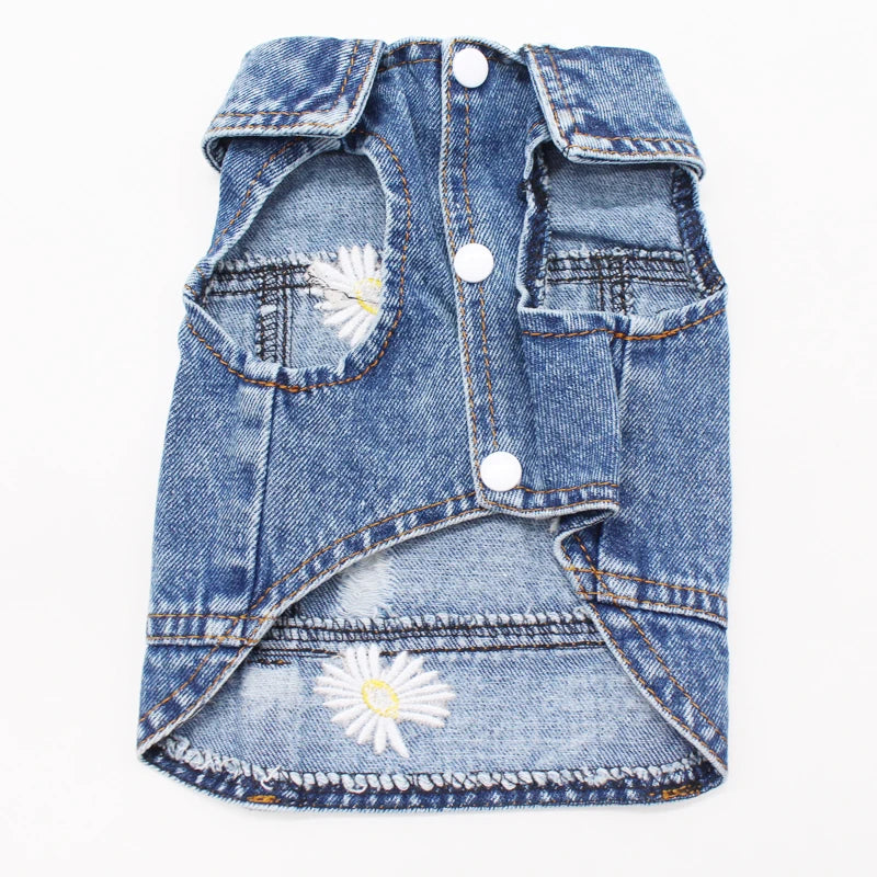 Sweet Summer Denim Dog Costume | Daisies or Plaid