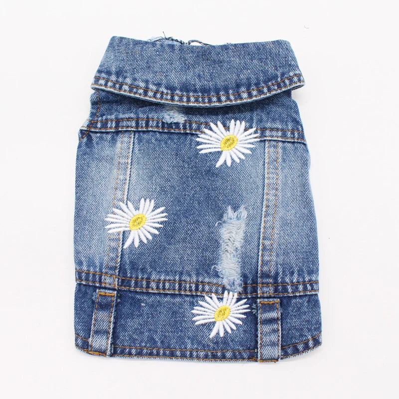 Sweet Summer Denim Dog Costume | Daisies or Plaid