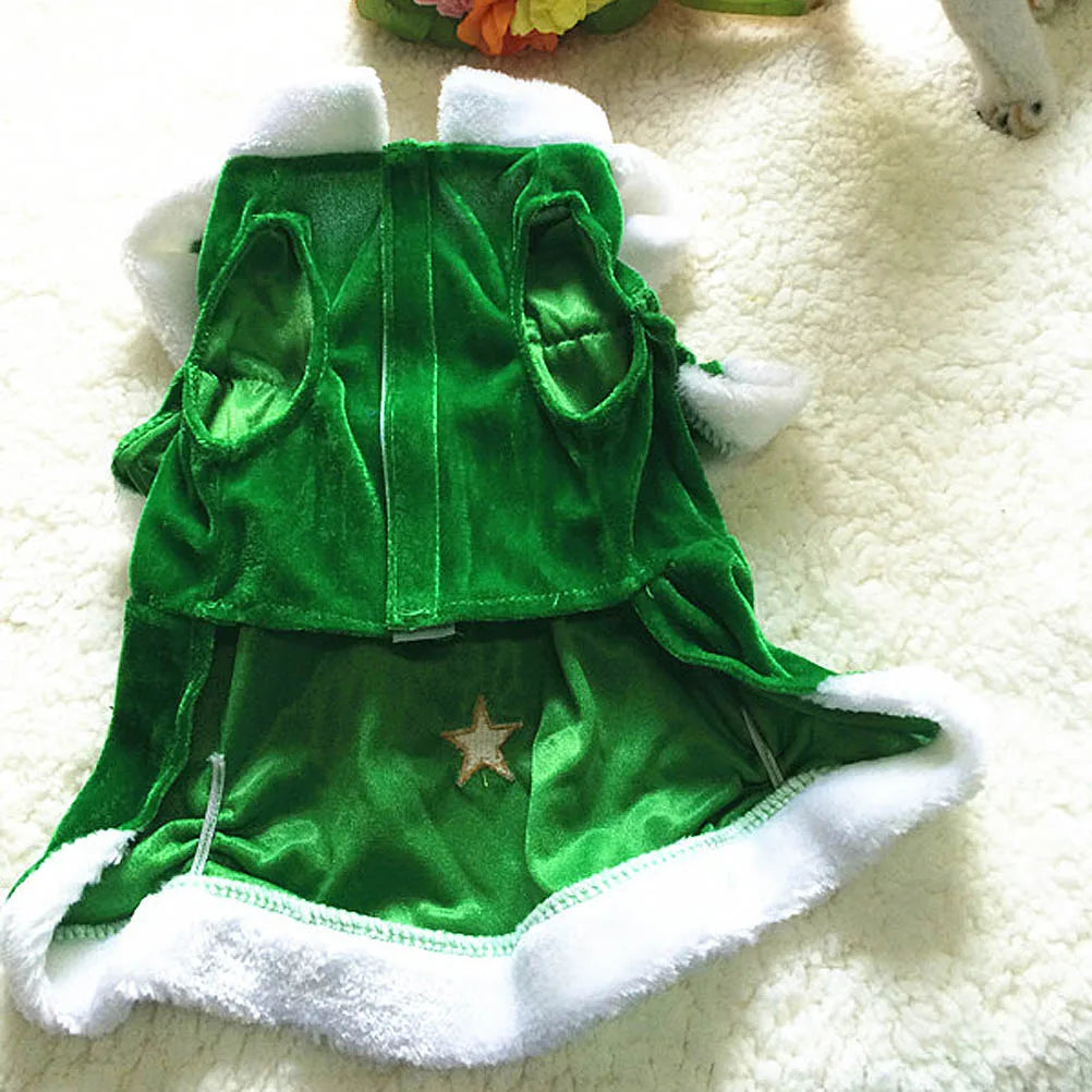 Green Christmas Holiday Dog Dress for Holiday Parties