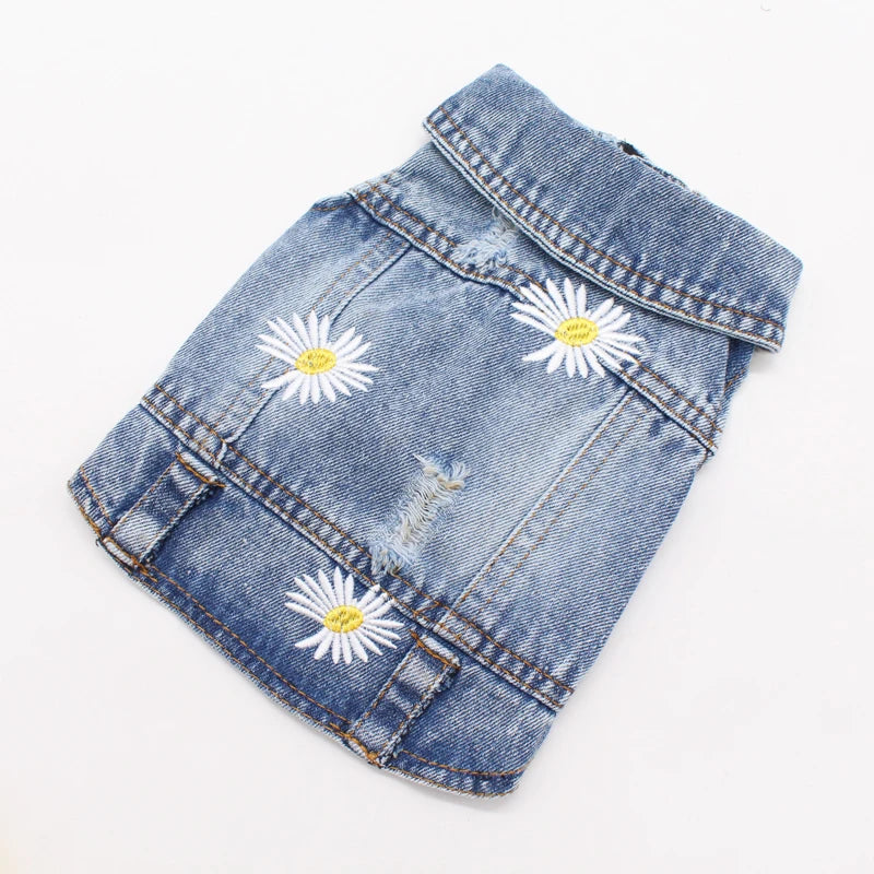 Sweet Summer Denim Dog Costume | Daisies or Plaid