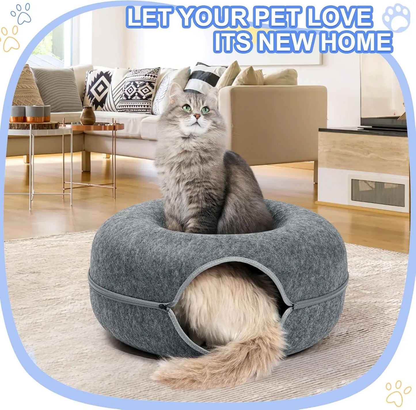 Peekaboo Felt Cat Donut Tunnel