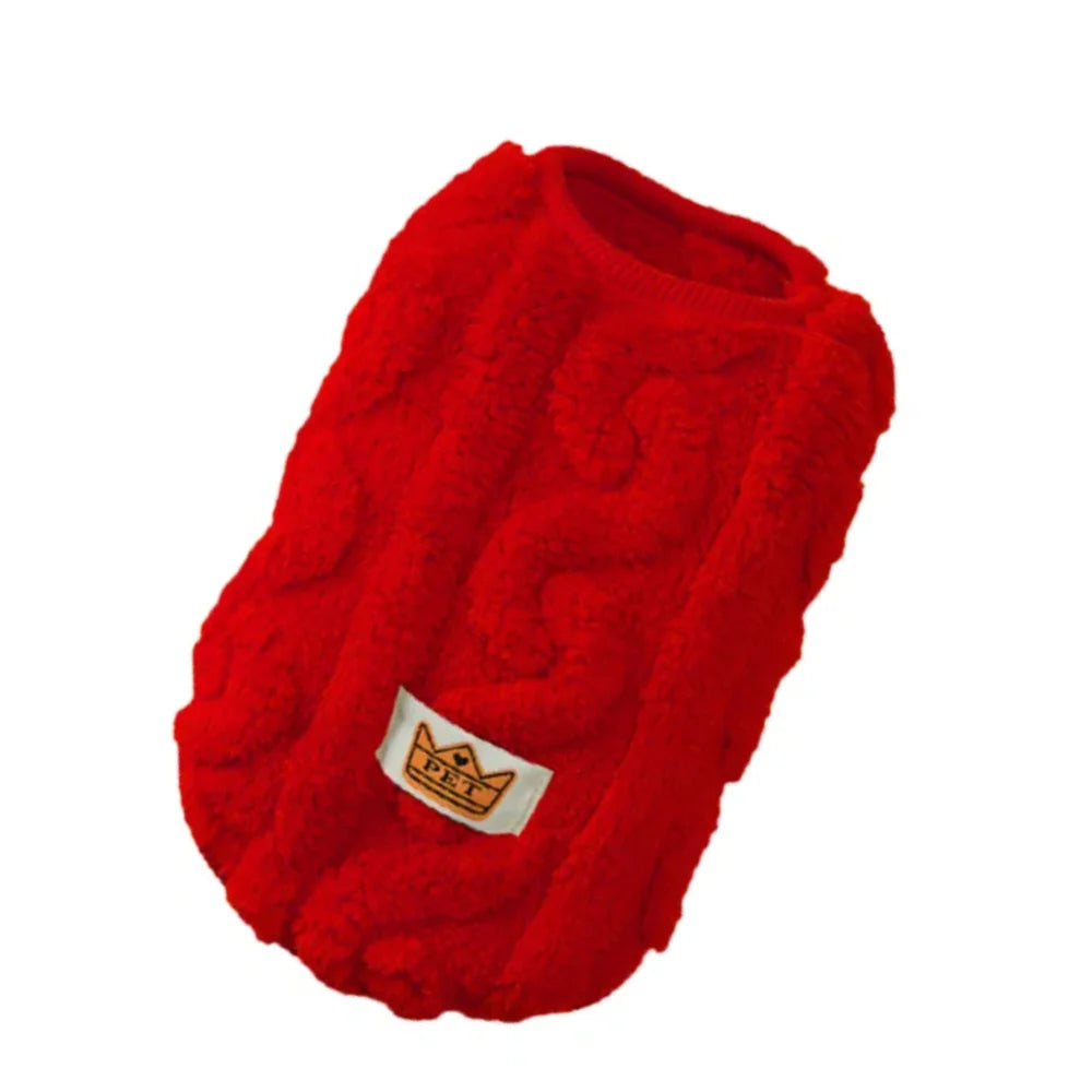 Soft Fleece Cable Knit Pattern Sweater for Cats and Dogs