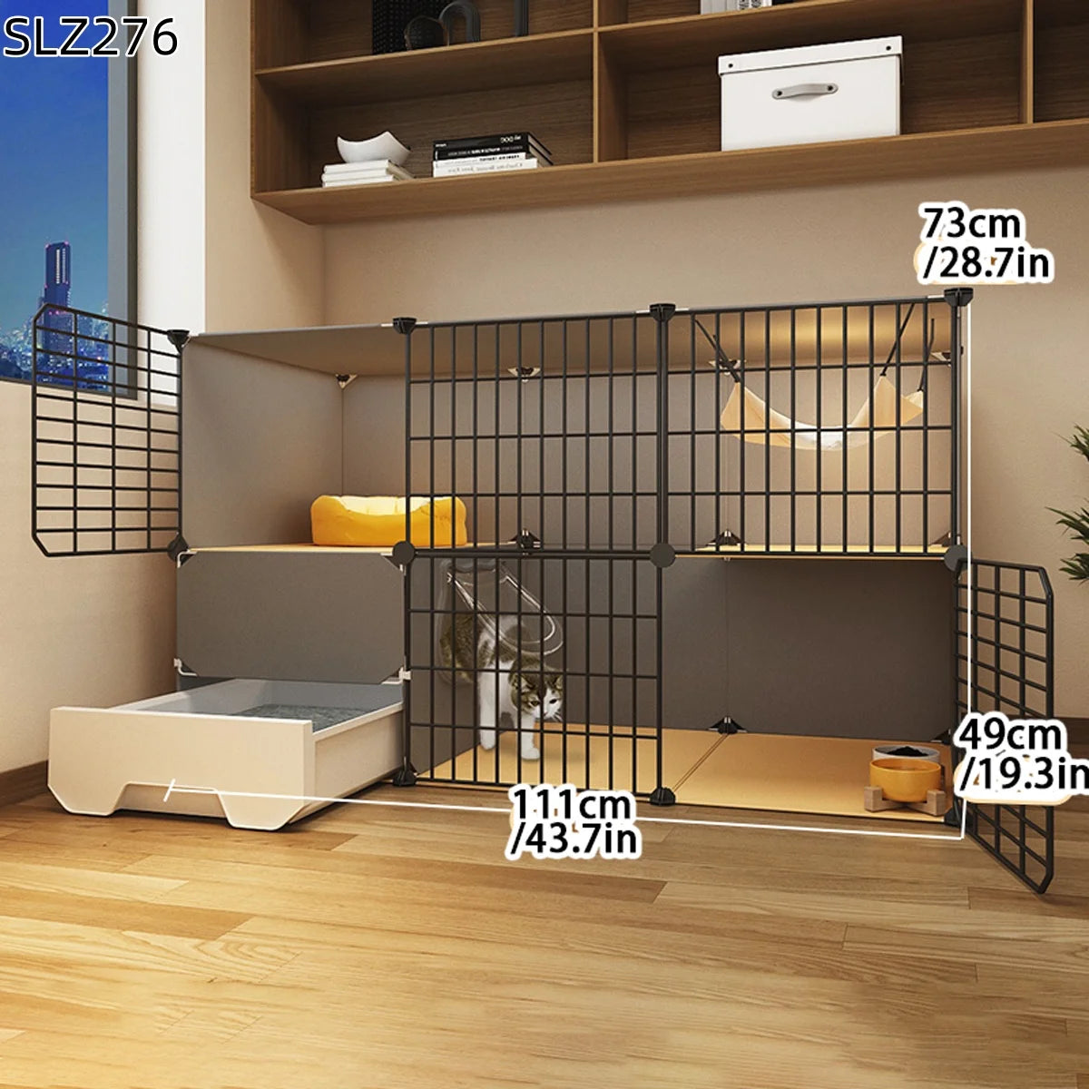 Ultra Cattery Cat Cage with Integrated Litterbox | Cat Safety Hut | Cat Hideaway
