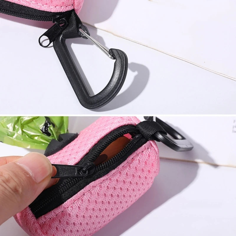 Mesh Dog Poop Pickup Bag | Pink Navy Black Purple Rose | Clip-on (Bags not Included)