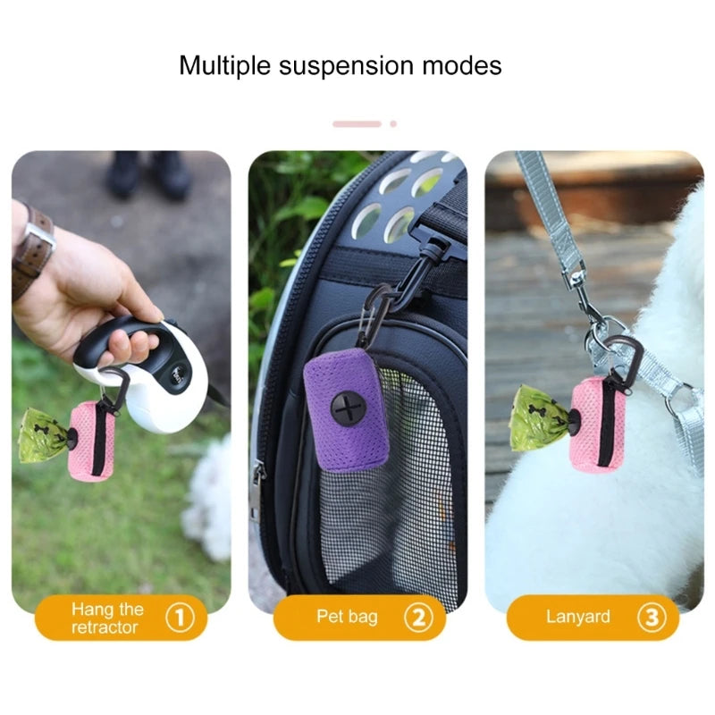 Mesh Dog Poop Pickup Bag | Pink Navy Black Purple Rose | Clip-on (Bags not Included)