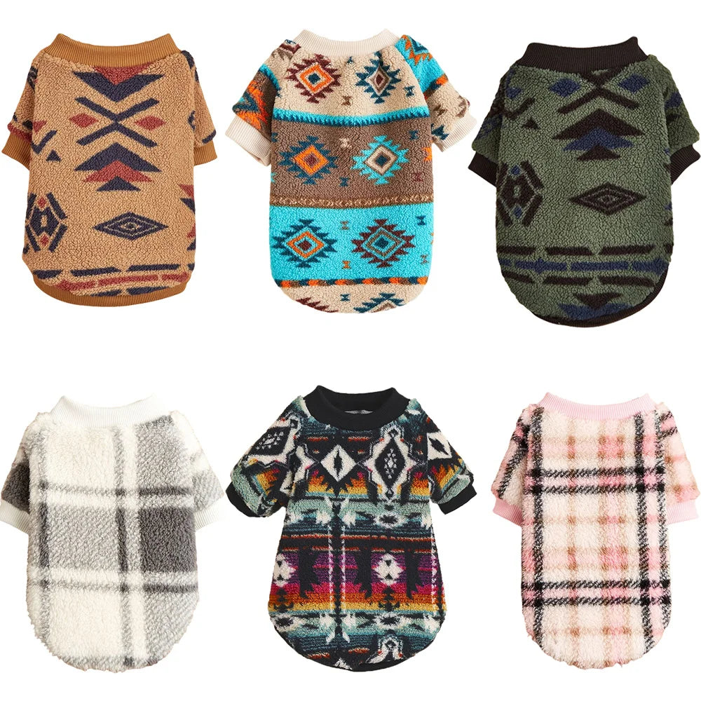 Warm Woolen Fleece Sweater for Dogs | Multiple Colors/Patterns