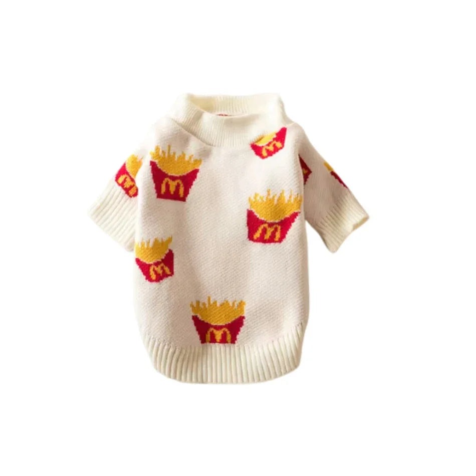 Soft Cotton French Fries Sweater for Dogs