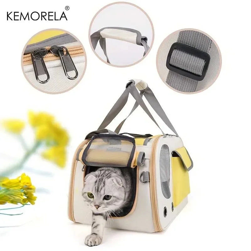 Retro Camper Washable Pet Travel Carrier For Cats And Dogs | Yellow Green Black