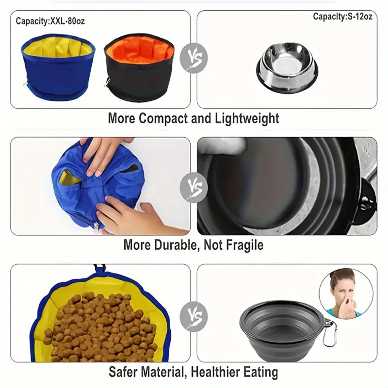 Portable Pet Water and Food Feeder Bowl | Waterproof | Bite Resistant