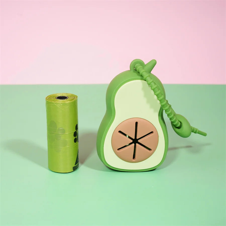 1 Cute Avocado Dispenser + 1 Roll of Garbage Bags (Poop Bags)