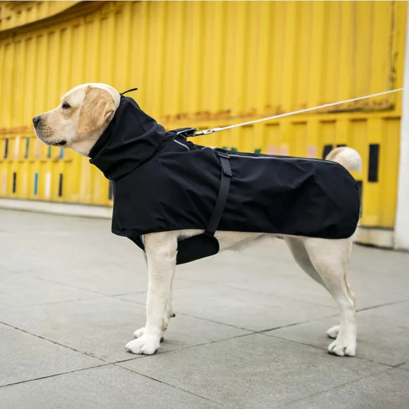 Large Dog Waterproof Raincoat Poncho | Beige Yellow Black