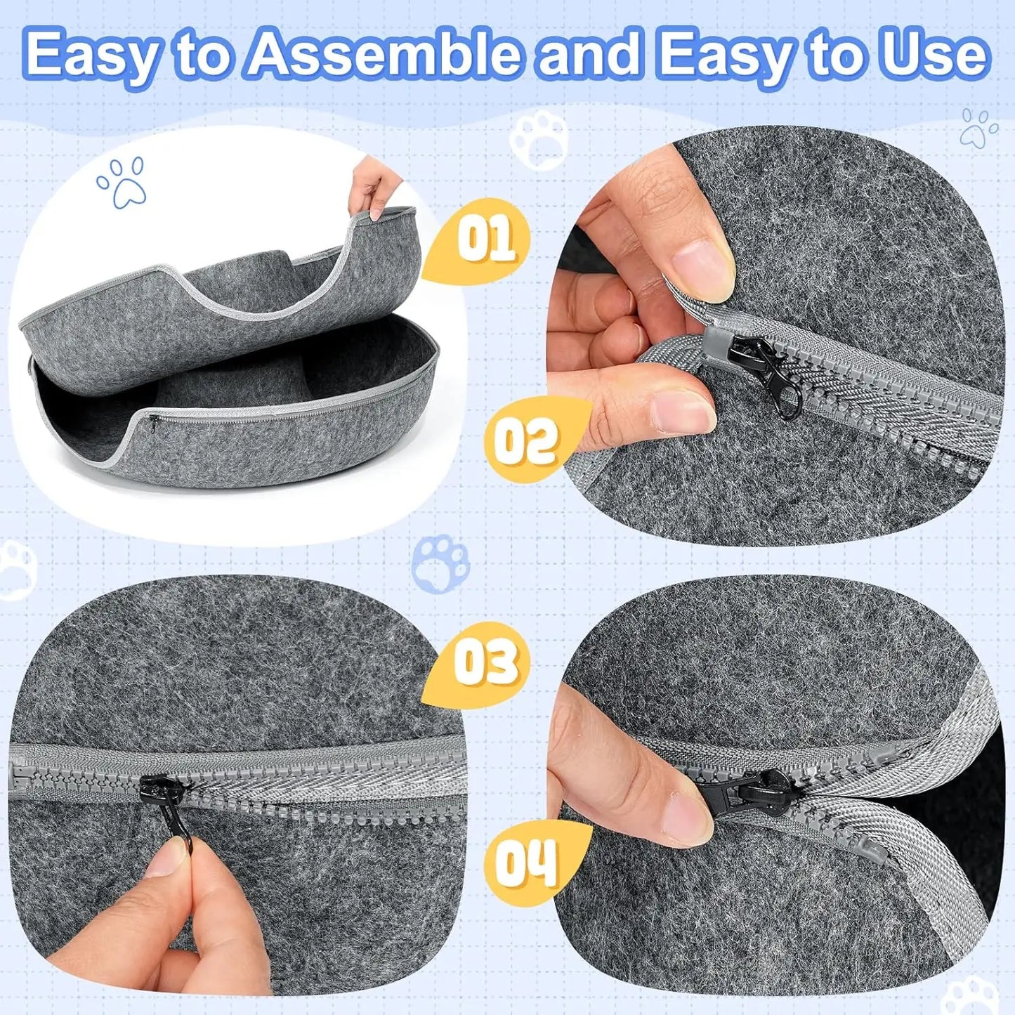 Peekaboo Felt Cat Donut Tunnel