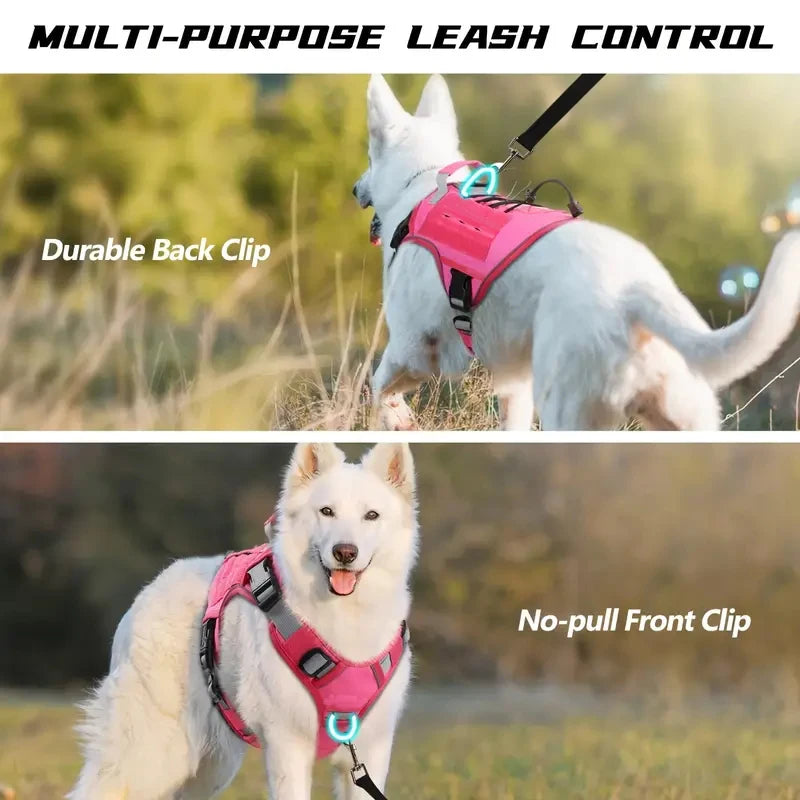 Adjustable No-Pull Tactical Dog Harness with Handle | Reflective Military Vest