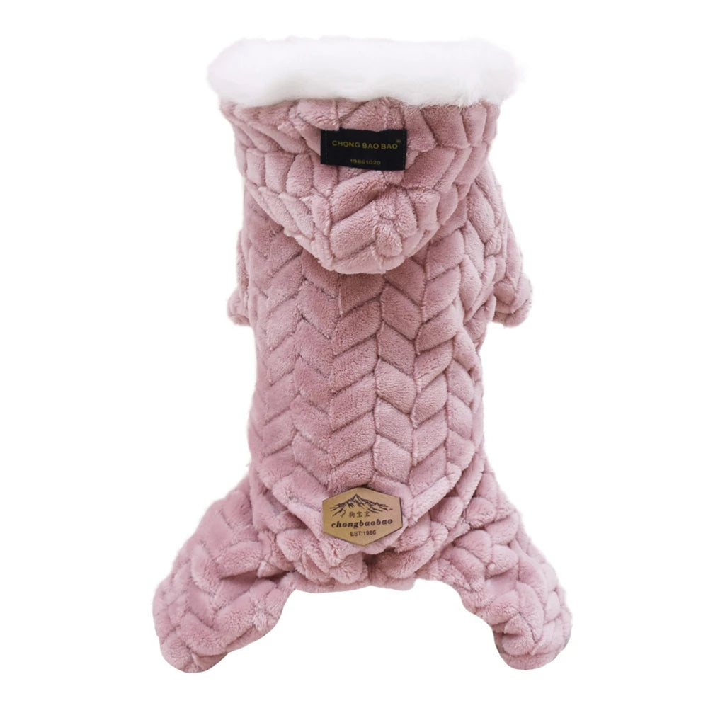 Winter Fleece Dog Wind-resistant Jumpsuit