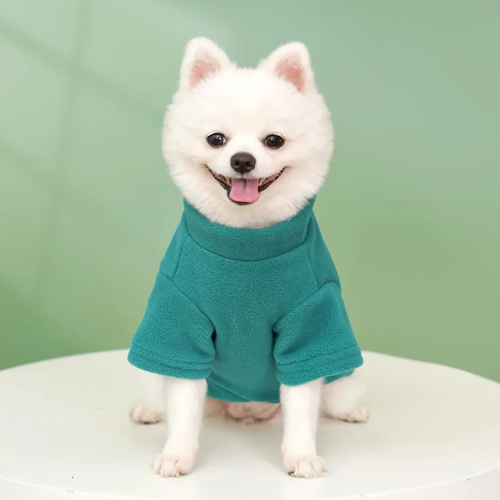 Warm Cozy Polar Fleece Dog or Cat Winter Coat | Red Grey Yellow Teal