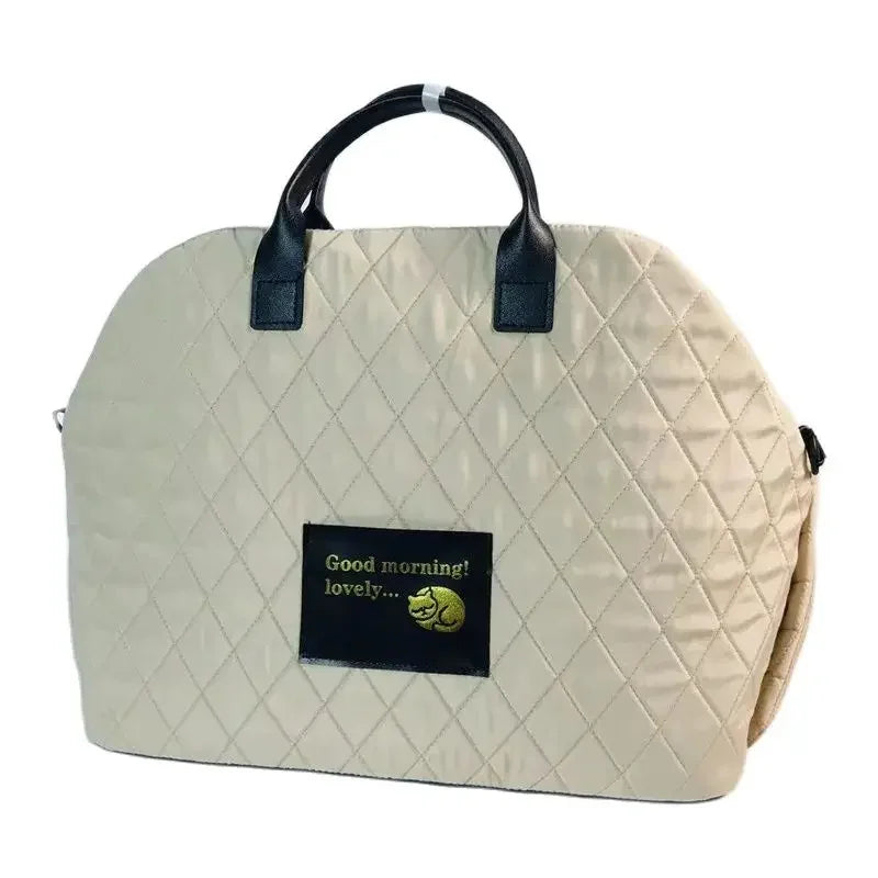 Car Seat | Handbag Cat or Dog Pet Protection Travel Carrier | Gold Pink Beige
