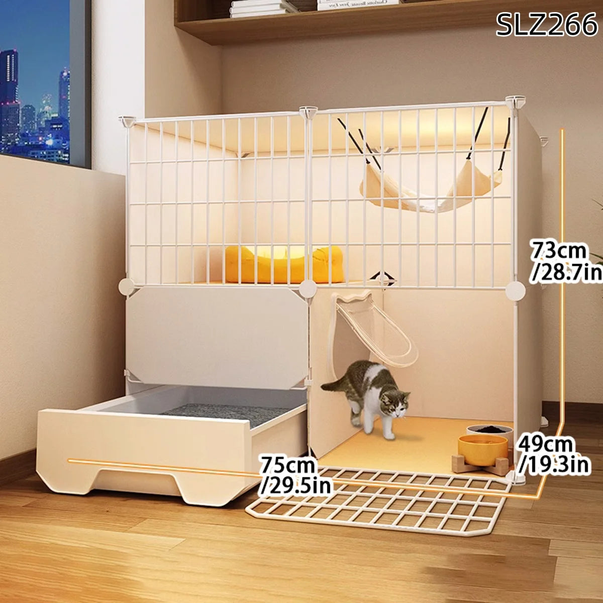 Ultra Cattery Cat Cage with Integrated Litterbox | Cat Safety Hut | Cat Hideaway