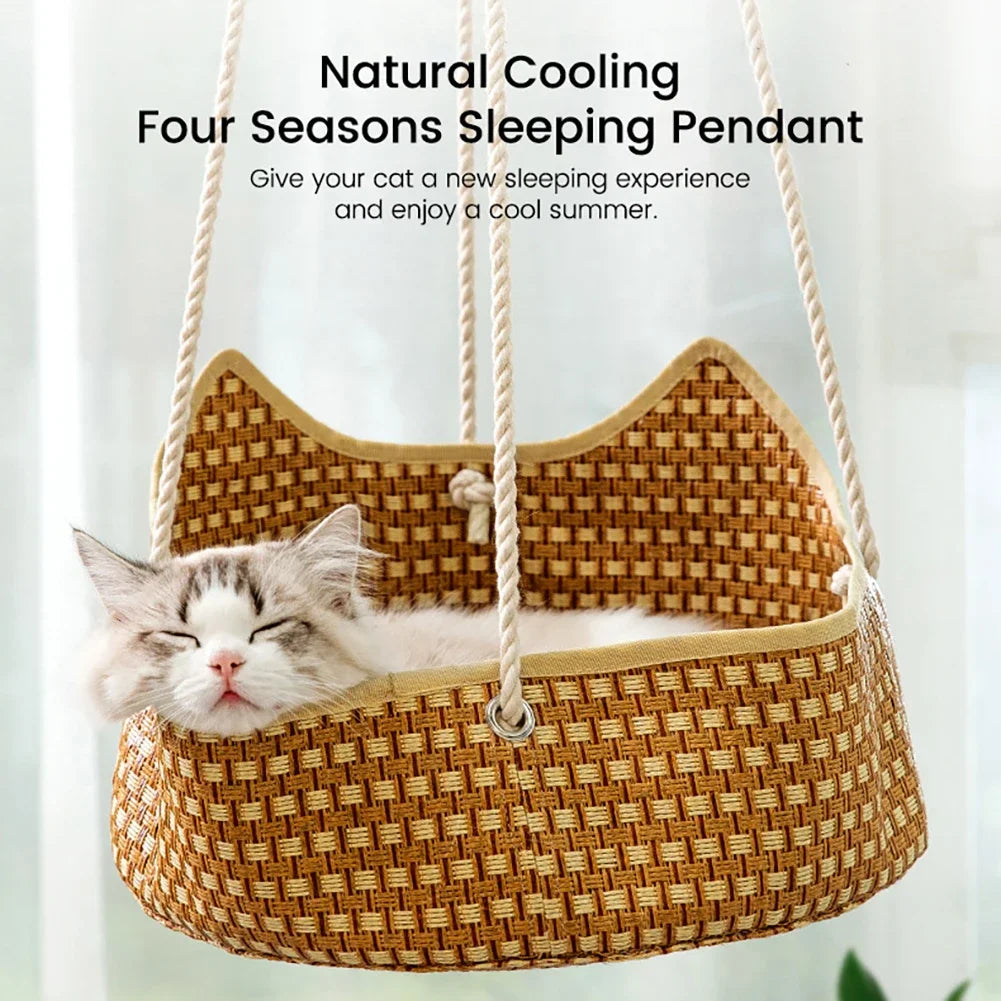 Travel Cat Hammock Bed with Adjustable Cotton Rope