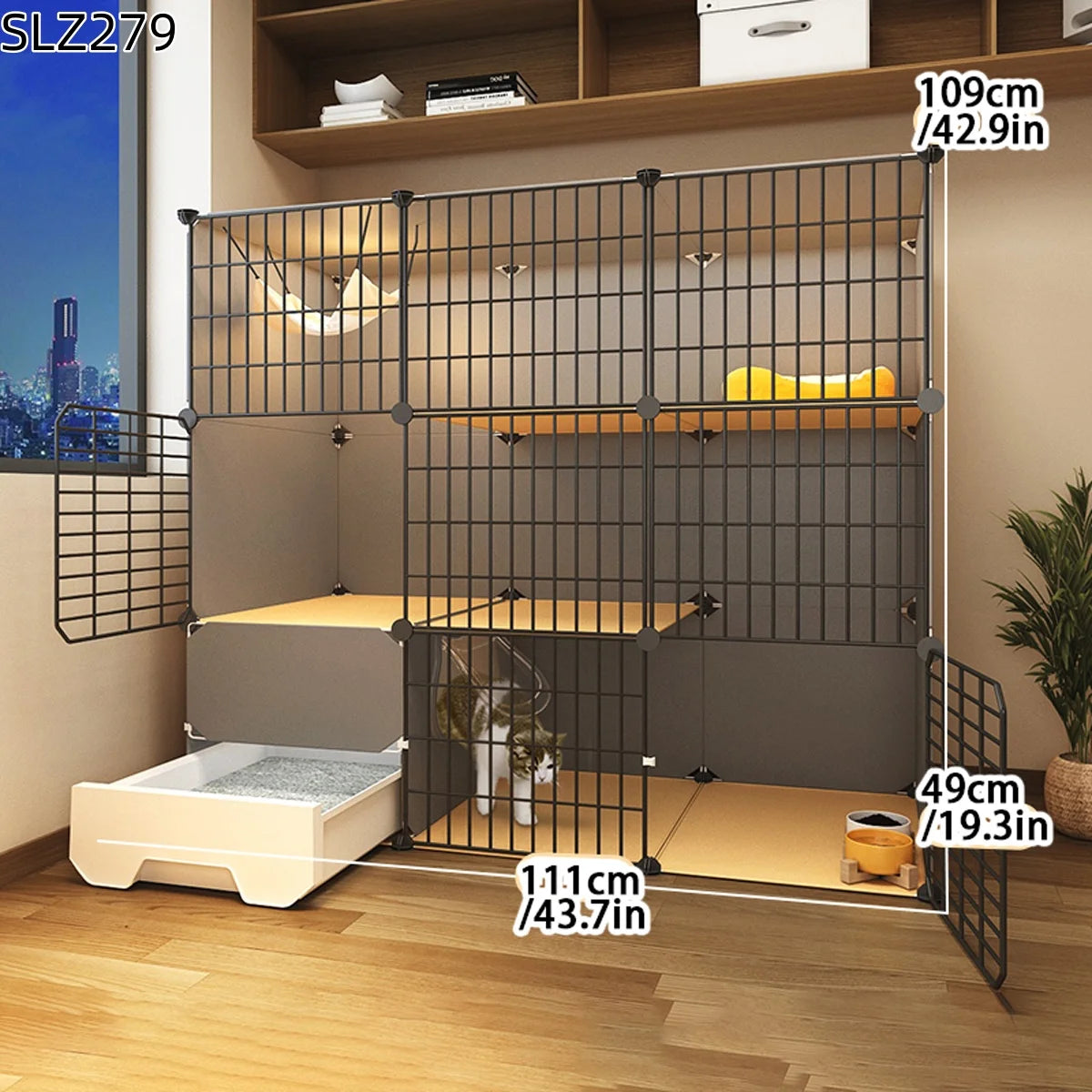 Ultra Cattery Cat Cage with Integrated Litterbox | Cat Safety Hut | Cat Hideaway