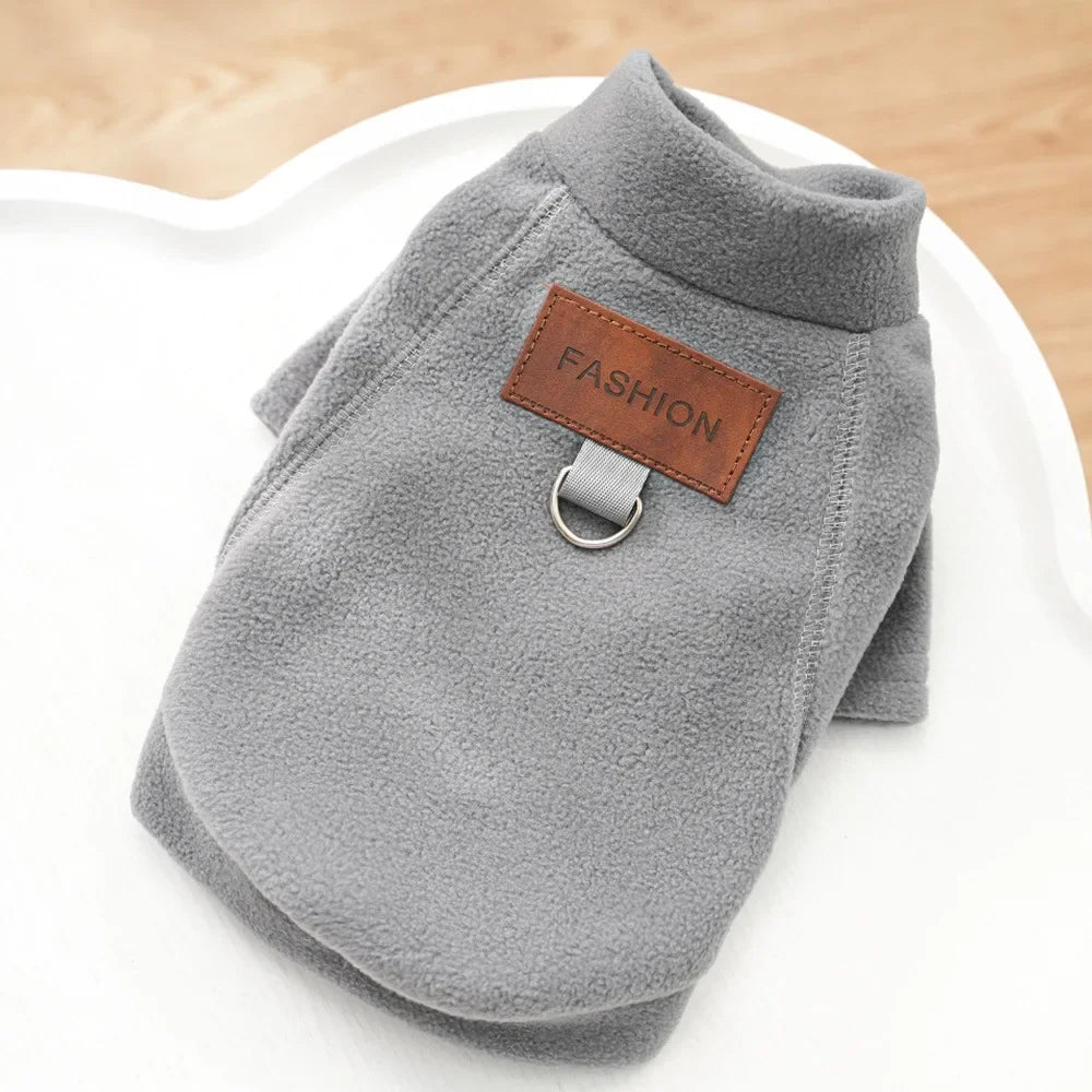 Warm Cozy Polar Fleece Dog or Cat Winter Coat | Red Grey Yellow Teal
