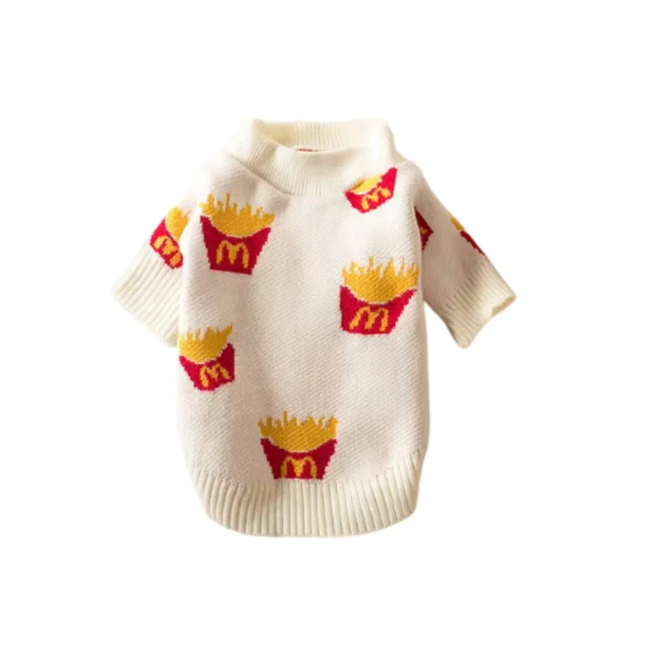 Soft Cotton French Fries Sweater for Dogs