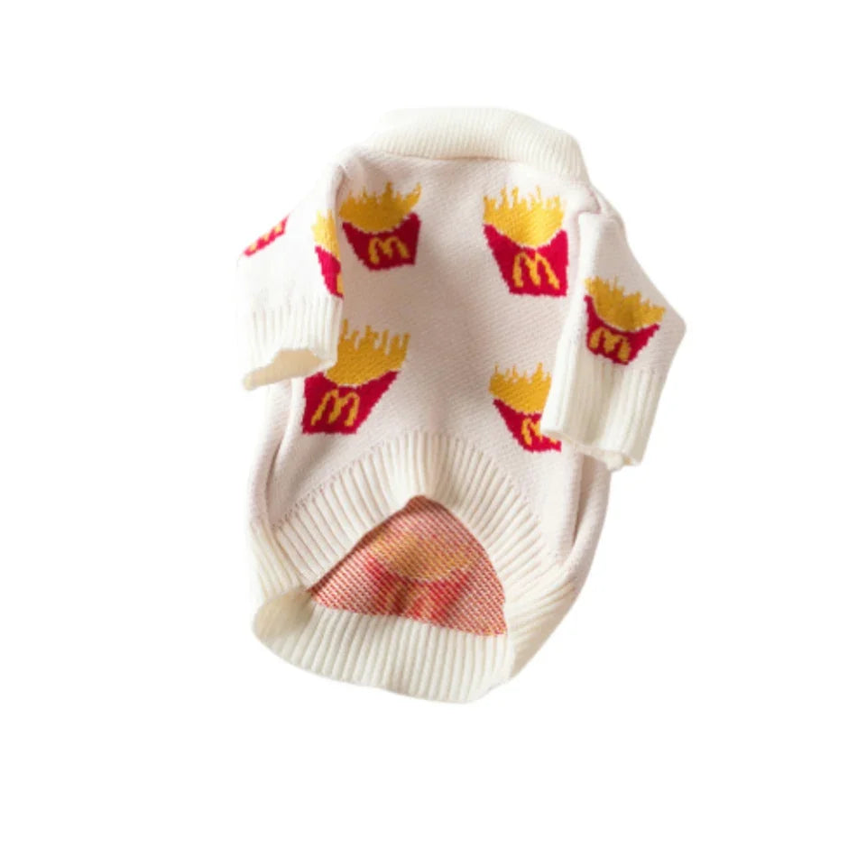 Soft Cotton French Fries Sweater for Dogs