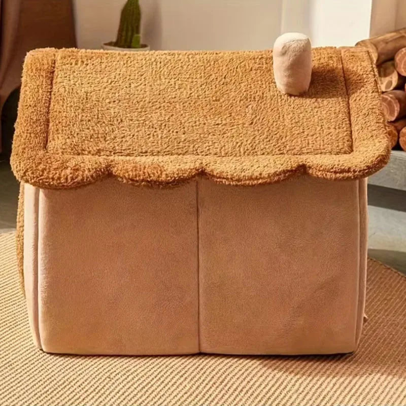 Cozy Gingerbread House for Dogs or Cats | Winter Wonderland | Washable