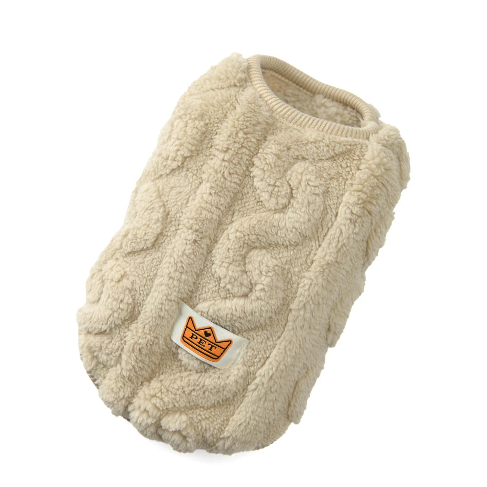 Soft Fleece Cable Knit Pattern Sweater for Cats and Dogs