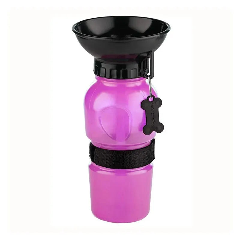 Squeeze and Fill Portable Dog Water Bottle | Pink Blue Grey