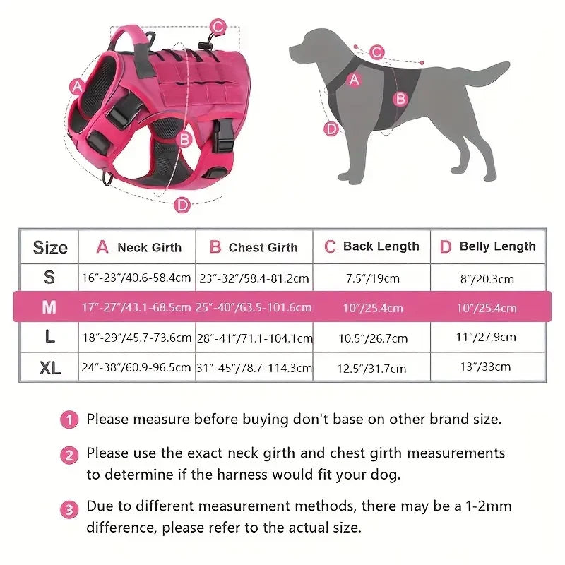 Adjustable No-Pull Tactical Dog Harness with Handle | Reflective Military Vest