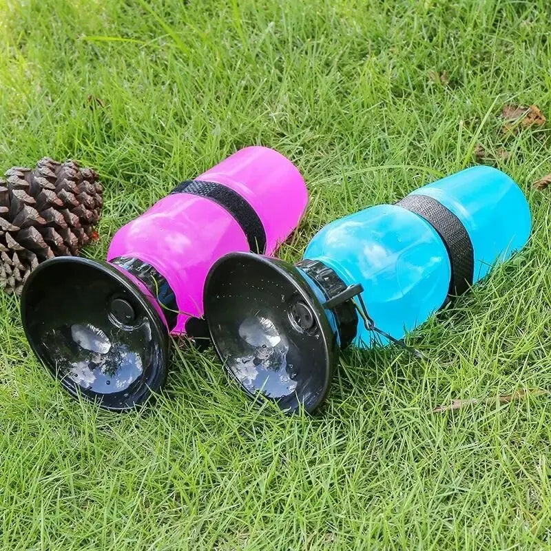 Squeeze and Fill Portable Dog Water Bottle | Pink Blue Grey