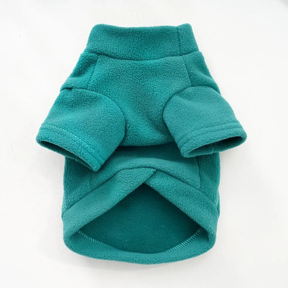 Warm Cozy Polar Fleece Dog or Cat Winter Coat | Red Grey Yellow Teal