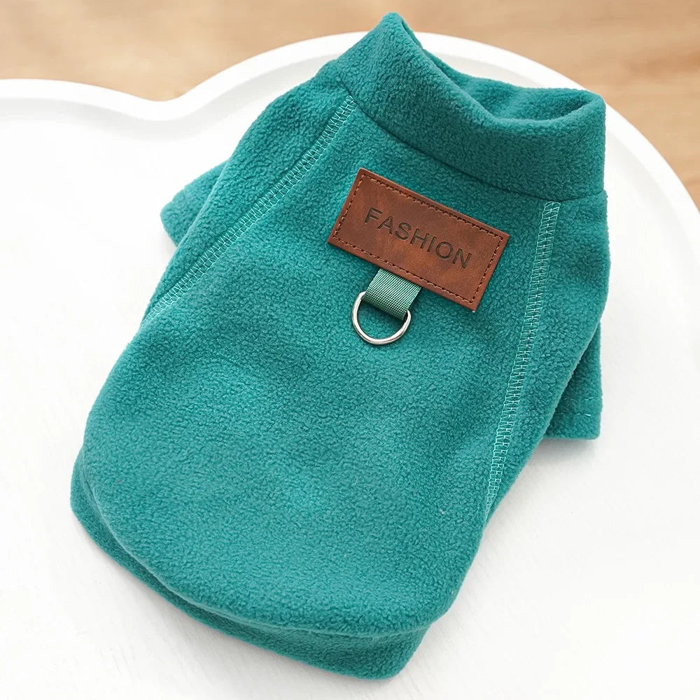 Warm Cozy Polar Fleece Dog or Cat Winter Coat | Red Grey Yellow Teal