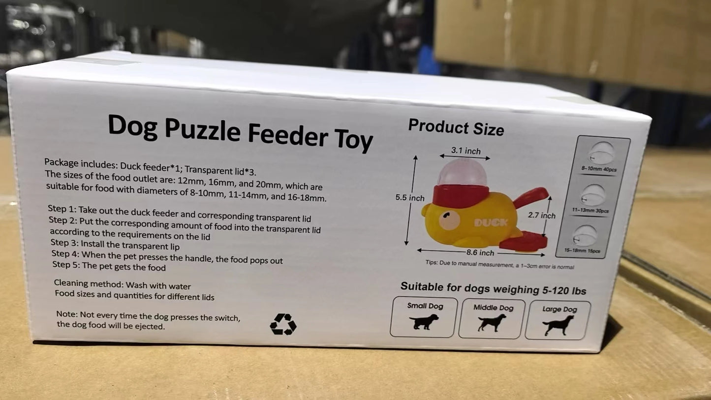 Duck Shaped Automatic Feeder | Cat or Dog Interactive Feeder Toy