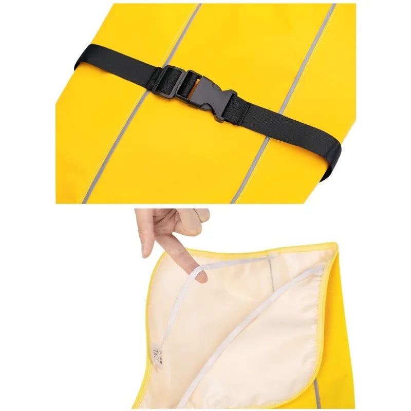 Large Dog Waterproof Raincoat Poncho | Beige Yellow Black