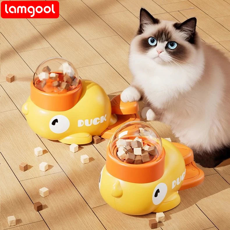 Duck Shaped Automatic Feeder | Cat or Dog Interactive Feeder Toy