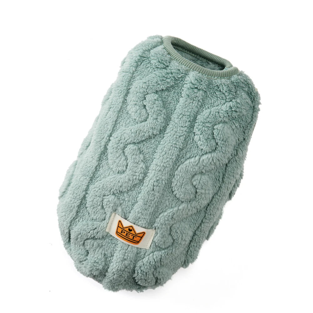 Soft Fleece Cable Knit Pattern Sweater for Cats and Dogs
