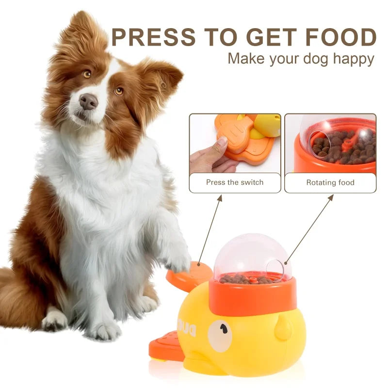 Duck Shaped Automatic Feeder | Cat or Dog Interactive Feeder Toy