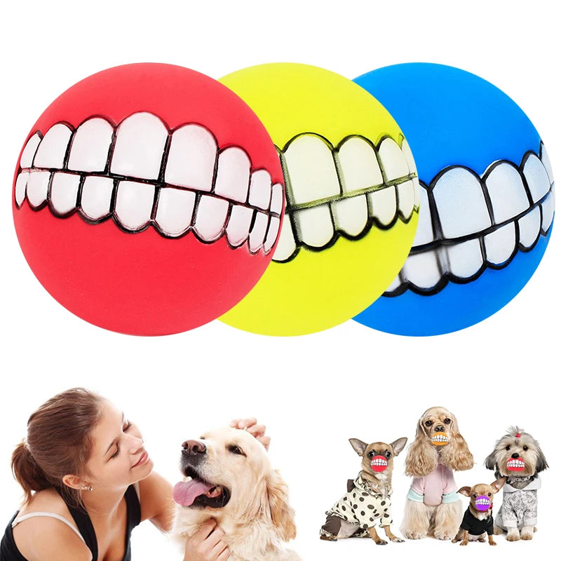 Dog Ball Teeth Silicone | Chew Toy with Sound