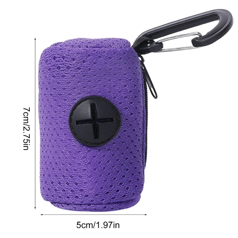 Mesh Dog Poop Pickup Bag | Pink Navy Black Purple Rose | Clip-on (Bags not Included)