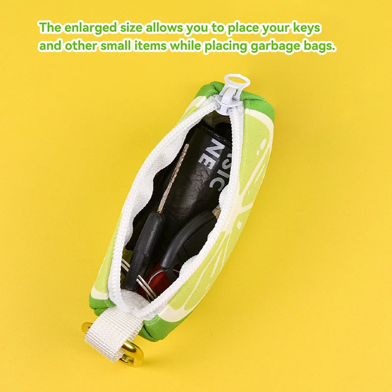 Cute Summer Fun Fruit Pet Garbage Bag Holder (Bags not Included) | Lime Lemon Strawberry Grapefruit | Clip-on
