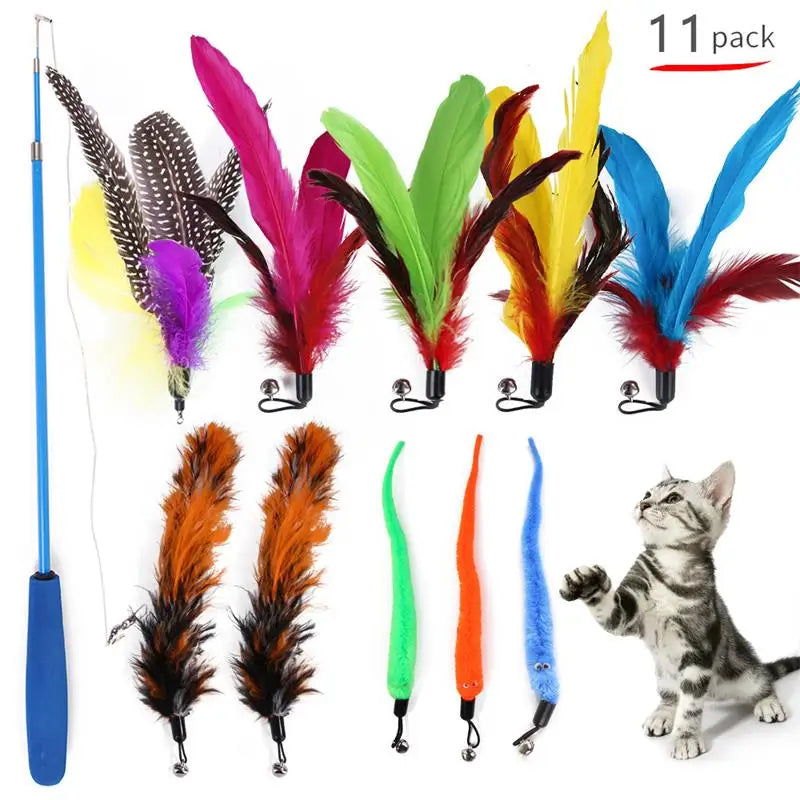 11pcs Cat Feather Toy Set