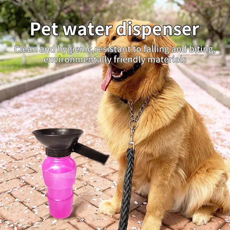 Squeeze and Fill Portable Dog Water Bottle | Pink Blue Grey