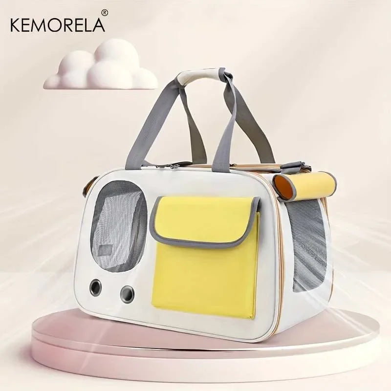 Retro Camper Washable Pet Travel Carrier For Cats And Dogs | Yellow Green Black