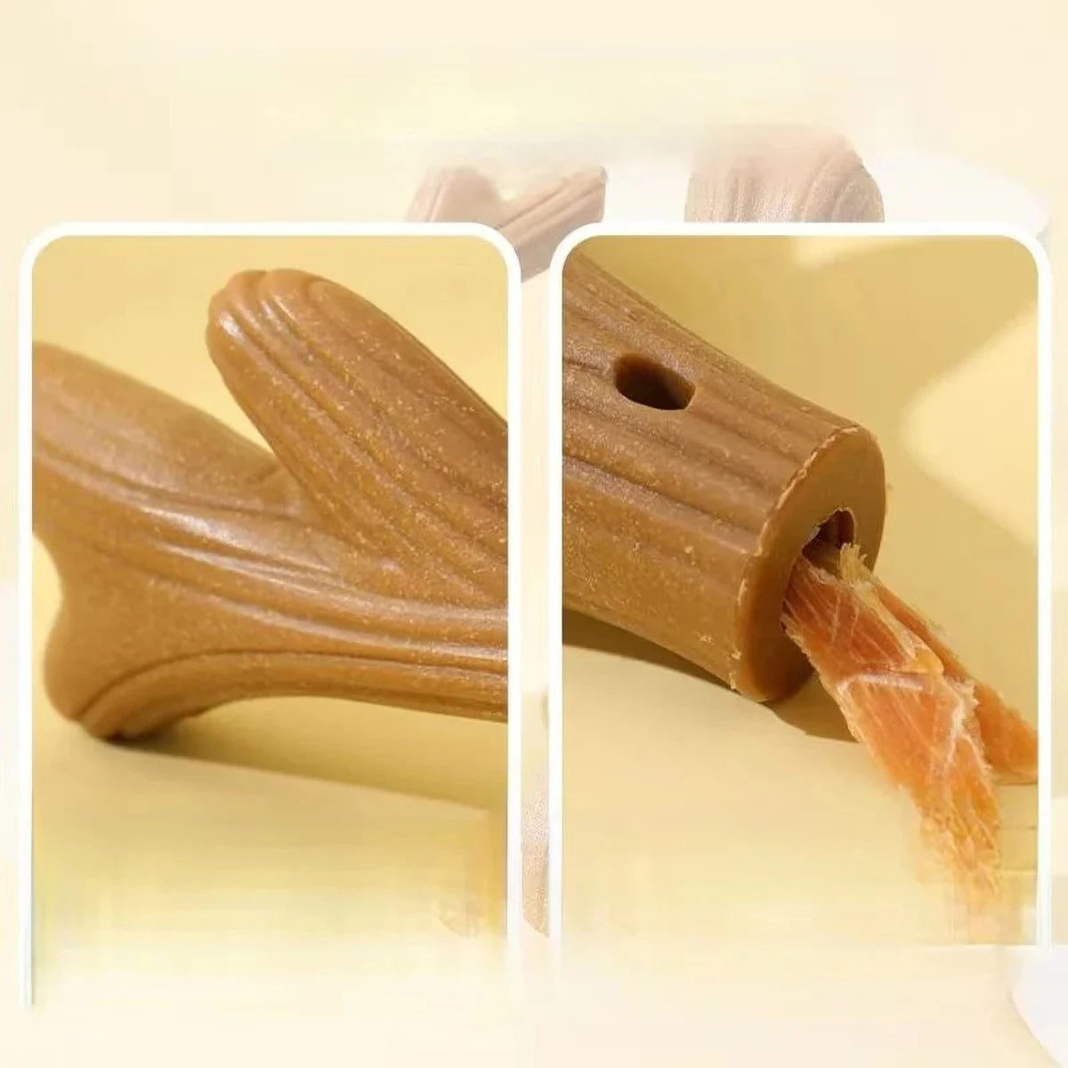 Durable Pine Wood-look Dog Chew Toy