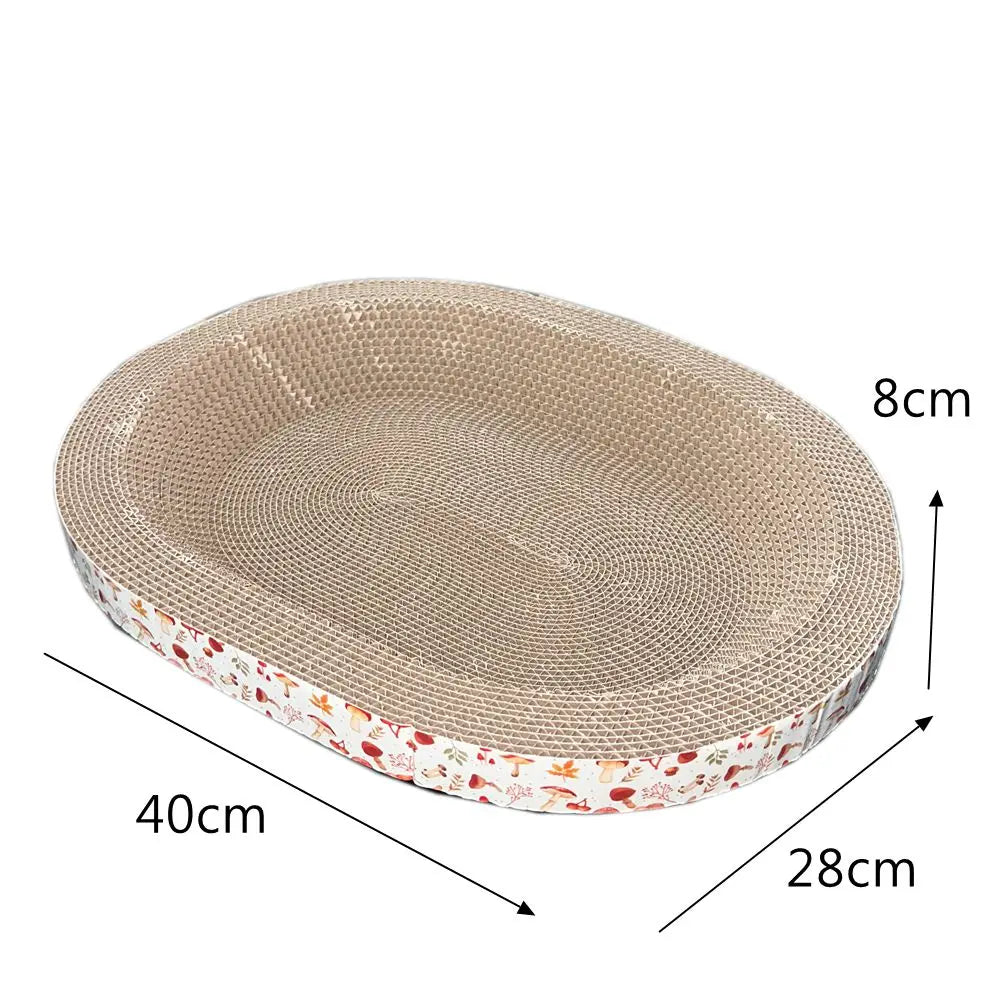 Oval Corrugated Cardboard Cat Scratching Board | Bed
