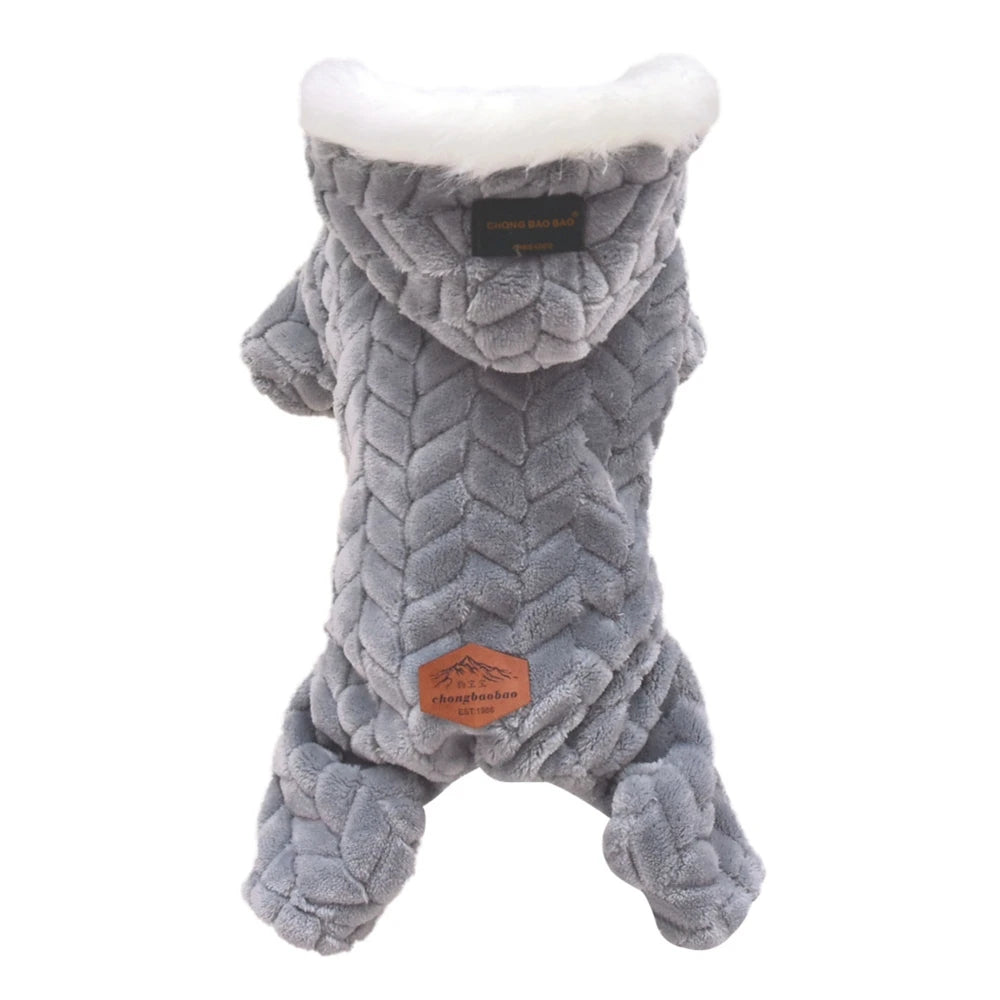 Winter Fleece Dog Wind-resistant Jumpsuit