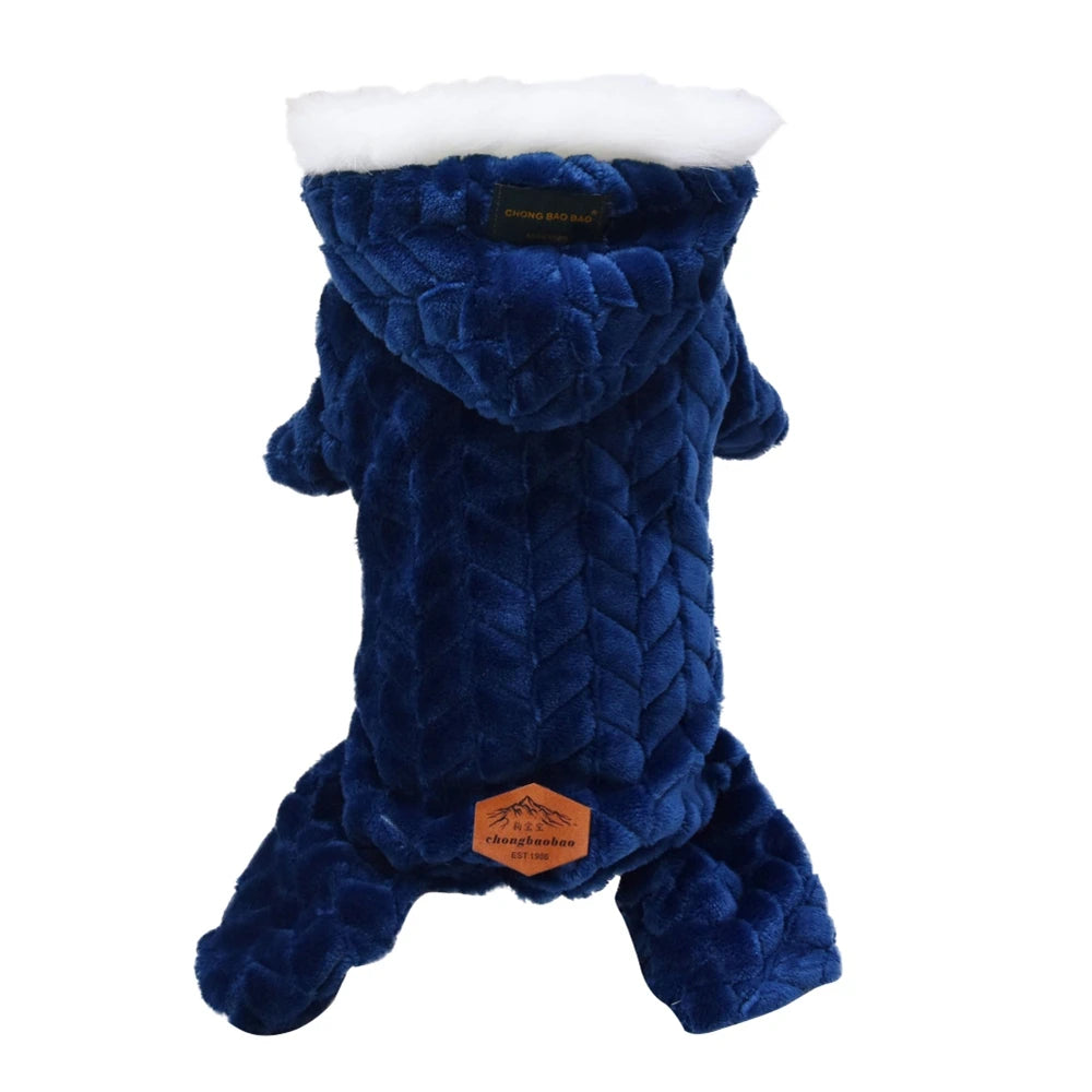 Winter Fleece Dog Wind-resistant Jumpsuit