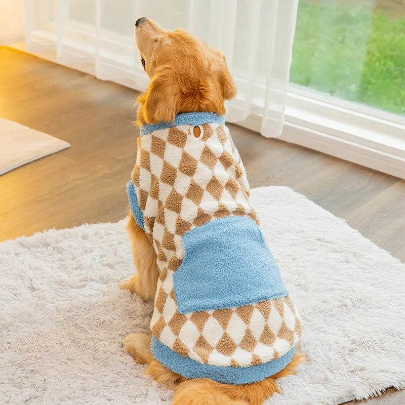 Prepster Classic Large Dog Sweater for Winter | Yellow Daisy or Checkerboard